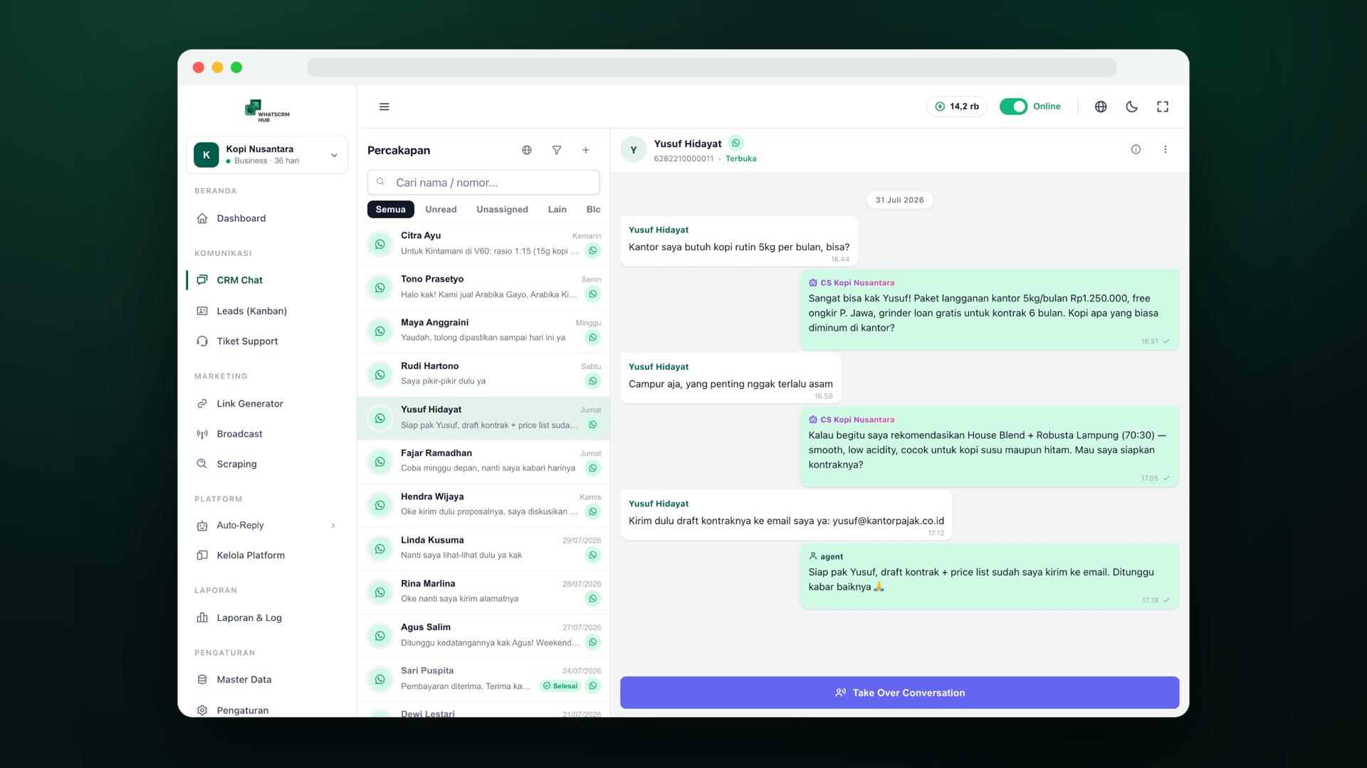 Digital Agency — WhatsCRM Hub