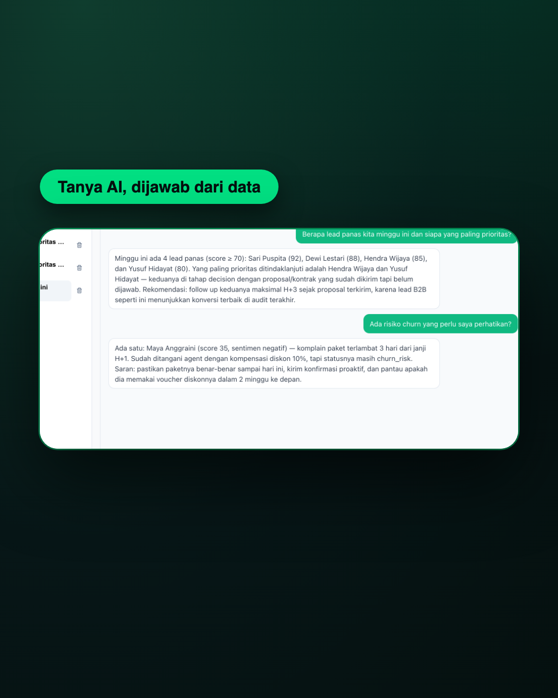 Laporan pendampingan yang menyusun dirinya sendiri. — WhatsCRM Hub